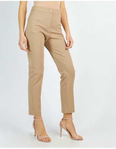 ZIPPED CHINO TROUSERS