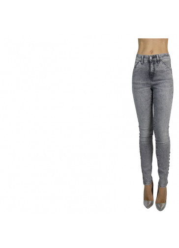 MARBLED HIGH-WAISTED SKINNY JEANS