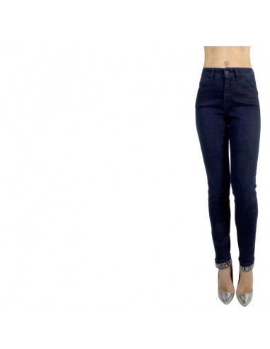 JEAN MOULANT TAILLE HAUTE BRODE' AVEC PIERRES