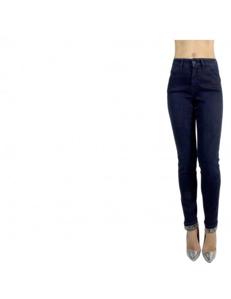 JEAN MOULANT TAILLE HAUTE BRODE' AVEC PIERRES