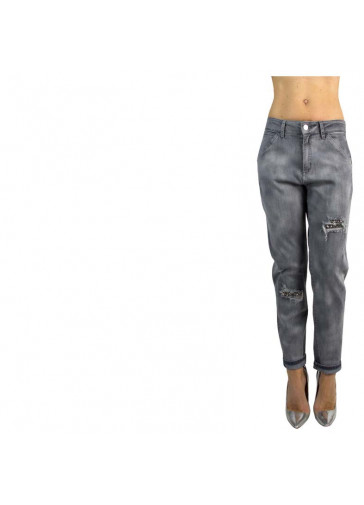 RIPPED AND MENDED BOYFRIEND JEANS