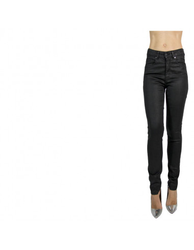 HIGH-WAISTED LEATHER-TOUCH SKINNY JEANS