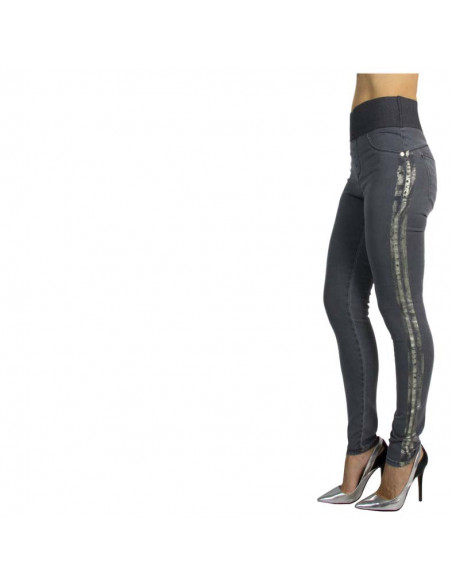LEGGINGS WITH METALLIC SIDE BANDS