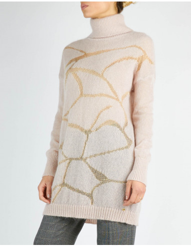 LUREX INTARSIA TURTLE NECK JUMPER