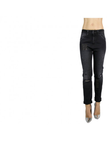 RIPPED AND CRYSTAL- MENDED BOYFRIEND JEANS