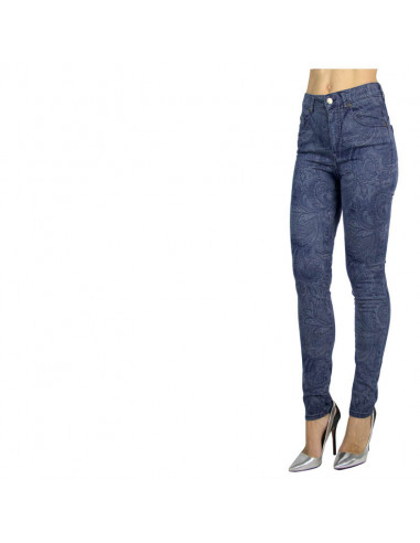 LASERED-CASHMERE PATTERNED HIGH-WAISTED SKINNY...