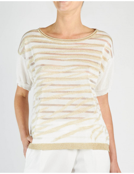 T-SHIRT MANICA CORTA INTARSIO ZEBRA