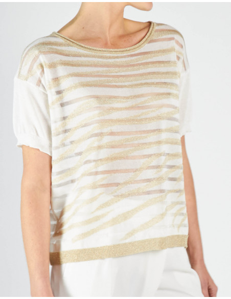 SHORT-SLEEVED T-SHIRT WITH ZEBRA PATTERN
