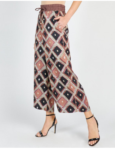 PANTALONE PALAZZO STAMPA ROMBI