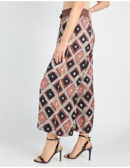 PANTALONE PALAZZO STAMPA ROMBI