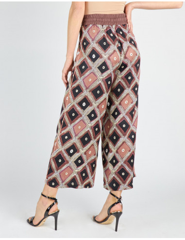 PANTALONE PALAZZO STAMPA ROMBI
