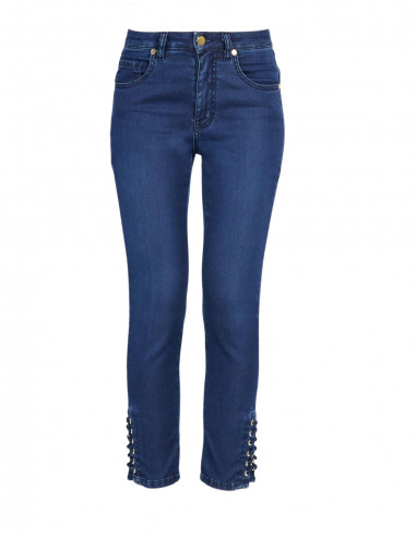 HIGH-WAISTED EMBROIDERED CROPPED JEANS