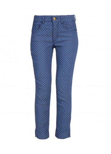 REGULAR-WAISTED JACQUARD CROPPED JEANS