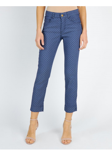 REGULAR-WAISTED JACQUARD CROPPED JEANS 2