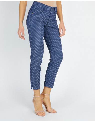 JEANS CROPPED VITA REGOLARE JACQUARD