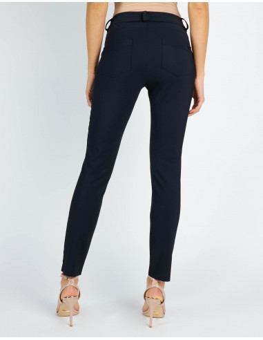 HIGH-WAISTED SKINNY JEANS IN TECHNICAL FABRIC