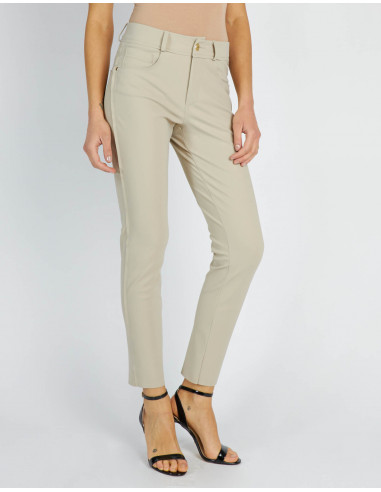 HIGH-WAISTED SKINNY JEANS IN TECHNICAL FABRIC