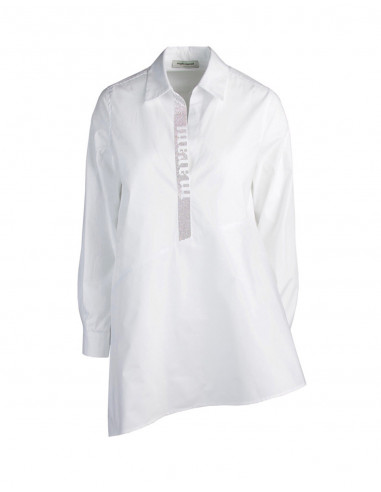 EMBROIDERED ASYMMETRIC OVERSIZED BLOUSE