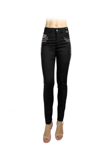 JEANS SKINNY VITA ALTA CON BORCHIETTE