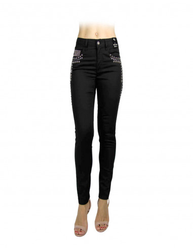 JEANS SKINNY VITA ALTA CON BORCHIETTE