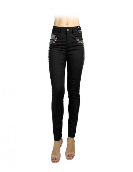 JEANS SKINNY VITA ALTA CON BORCHIETTE