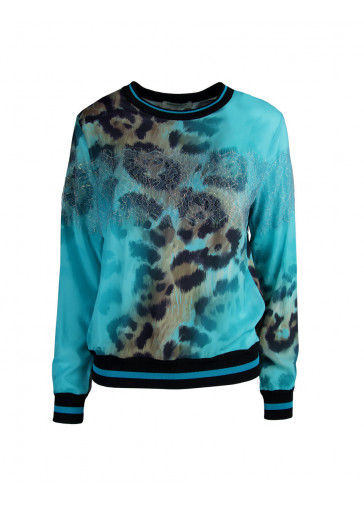 BLUSA -FELPA STAMPA MACCHIA SFUMATA