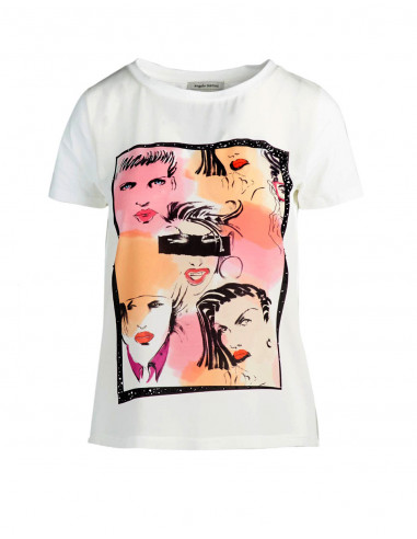 EMBROIDERED, FACE-PRINTED T-SHIRT