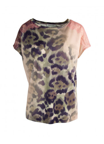 T-SHIRT OVER STAMPA MACCHIA SFUMATA