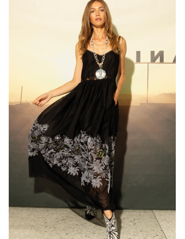 EMBROIDERED LONG DRESS