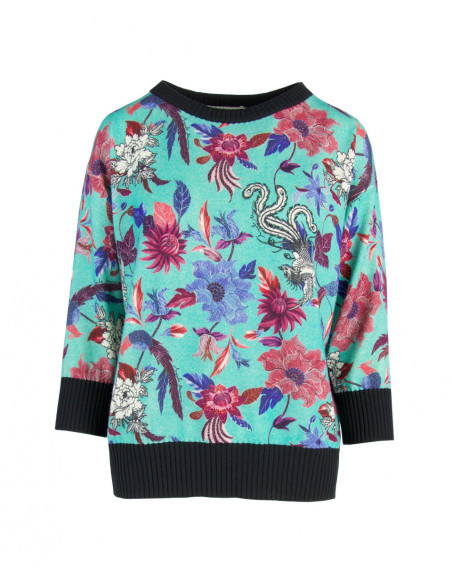 PULL MANCHES LONGUES AVEC FLEURS