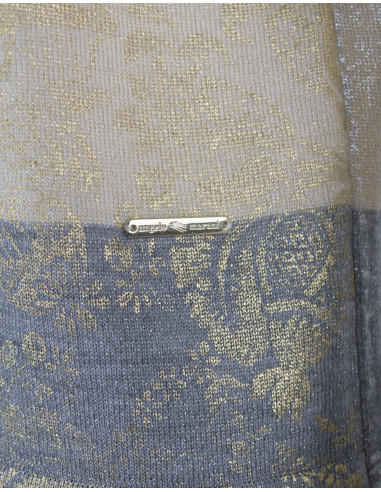 VESTE RAS-DU-COU EN LUREX IMPRIMEE' BROCART