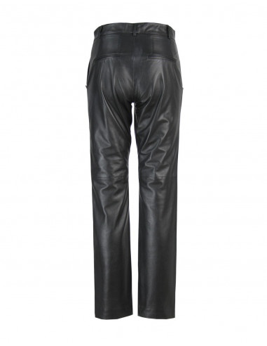 LEATHER CHINO TROUSERS