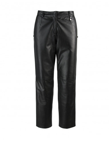 LEATHER CHINO TROUSERS