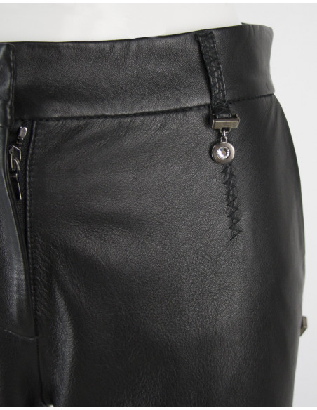 LEATHER CHINO TROUSERS