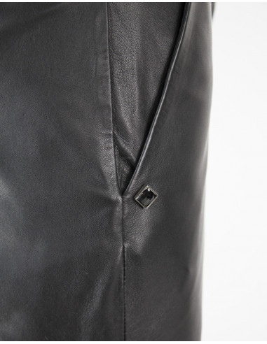 LEATHER CHINO TROUSERS