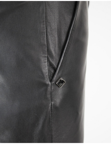LEATHER CHINO TROUSERS
