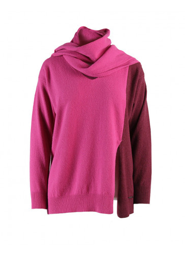 PULL COL EN V AVEC PETITE ECHARPE
