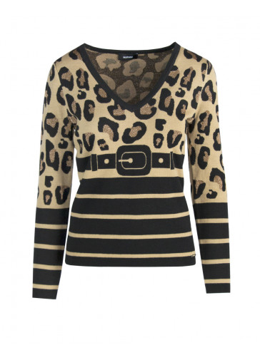 PULL ANIMALIER AVEC CEINTURE