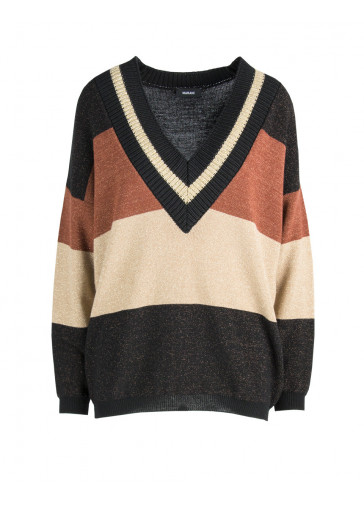 PULL COL EN V A' RAYURES