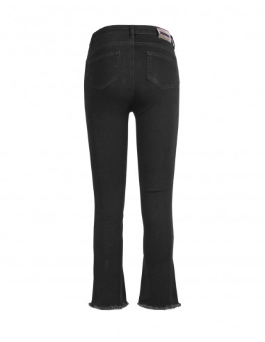 FLARED, CROPPED JEANS WITH BUTTONS