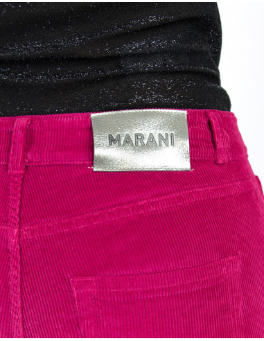 DYED, VELVET,  HIGH-WAISTED FLARED TROUSERS