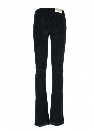PANTALON TUBE TAILLE HAUTE EN VELOURS TEINTE' 2
