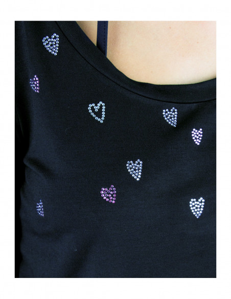 T-SHIRT SC. MADONNA M 3/4 T.U. CON CUORICINI