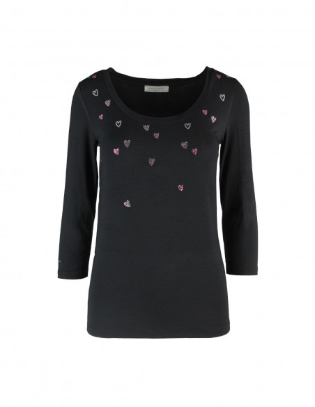 T-SHIRT SC. MADONNA M 3/4 T.U. CON CUORICINI