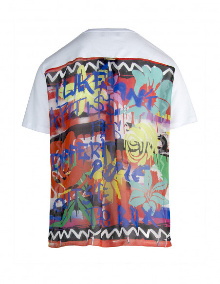 T-SHIRT C/FOULARD STAMPA GRAFFITI