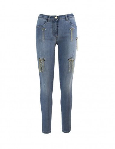 JEANS CROPPED CON CATENINE