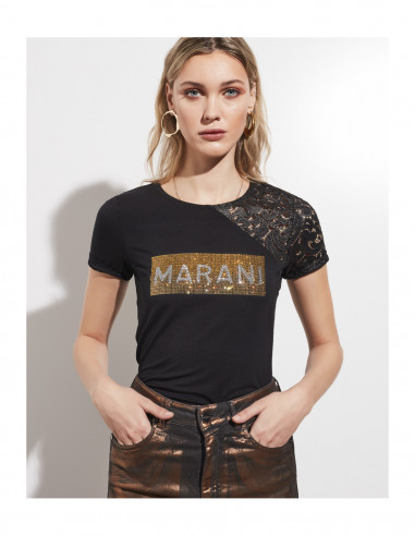 T-SHIRT MANICA PIZZO
