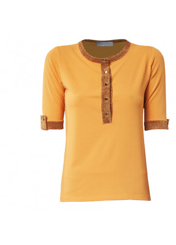 T-SHIRT C/FINITURE IN MAGLIA