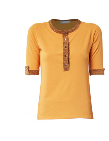 T-SHIRT C/FINITURE IN MAGLIA