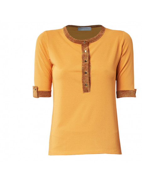 T-SHIRT C/FINITURE IN MAGLIA